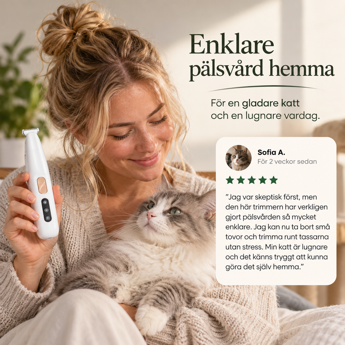 Noreeli™ Katttrimmer Hjälp din katt slippa smärtsamma tovor
