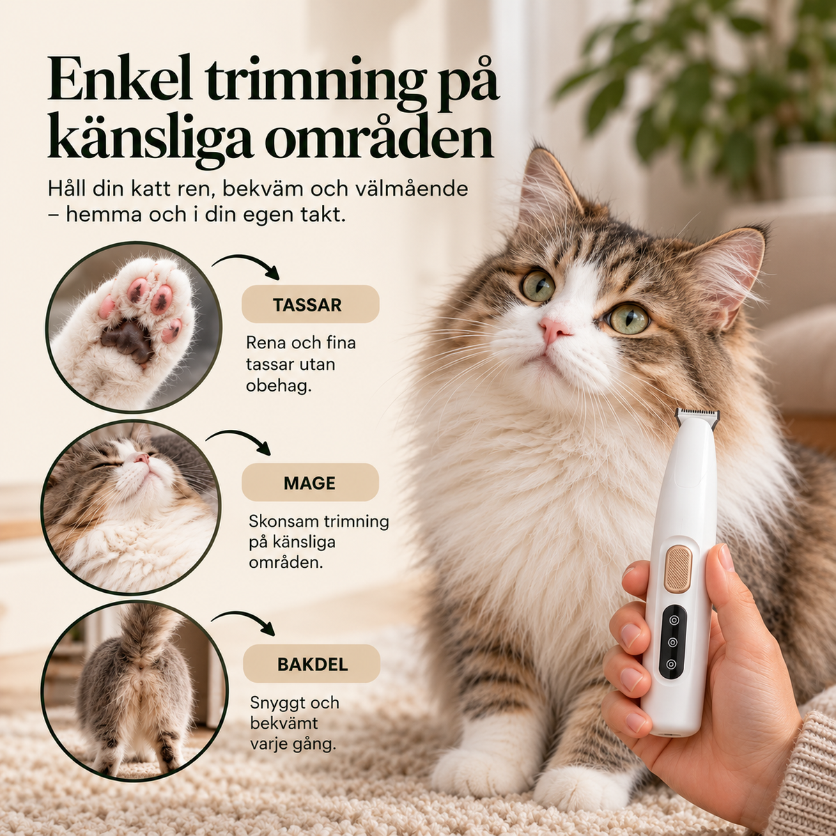 Noreeli™ Katttrimmer Hjälp din katt slippa smärtsamma tovor